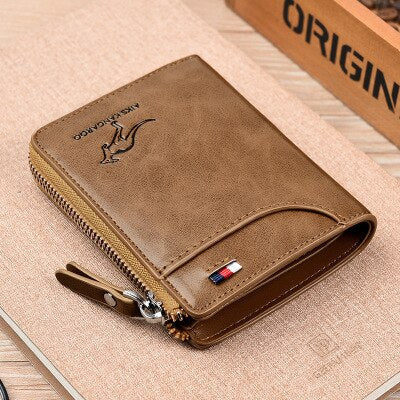 Leather Fashion Short Desigh Zipper Card Holder Purse Solid Coin Pocket
