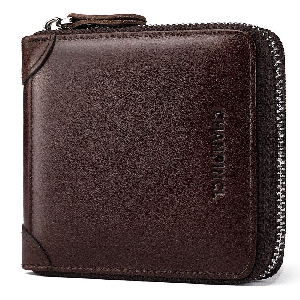 Leather Zero Horizontal Multi-Function Zipper Wallet