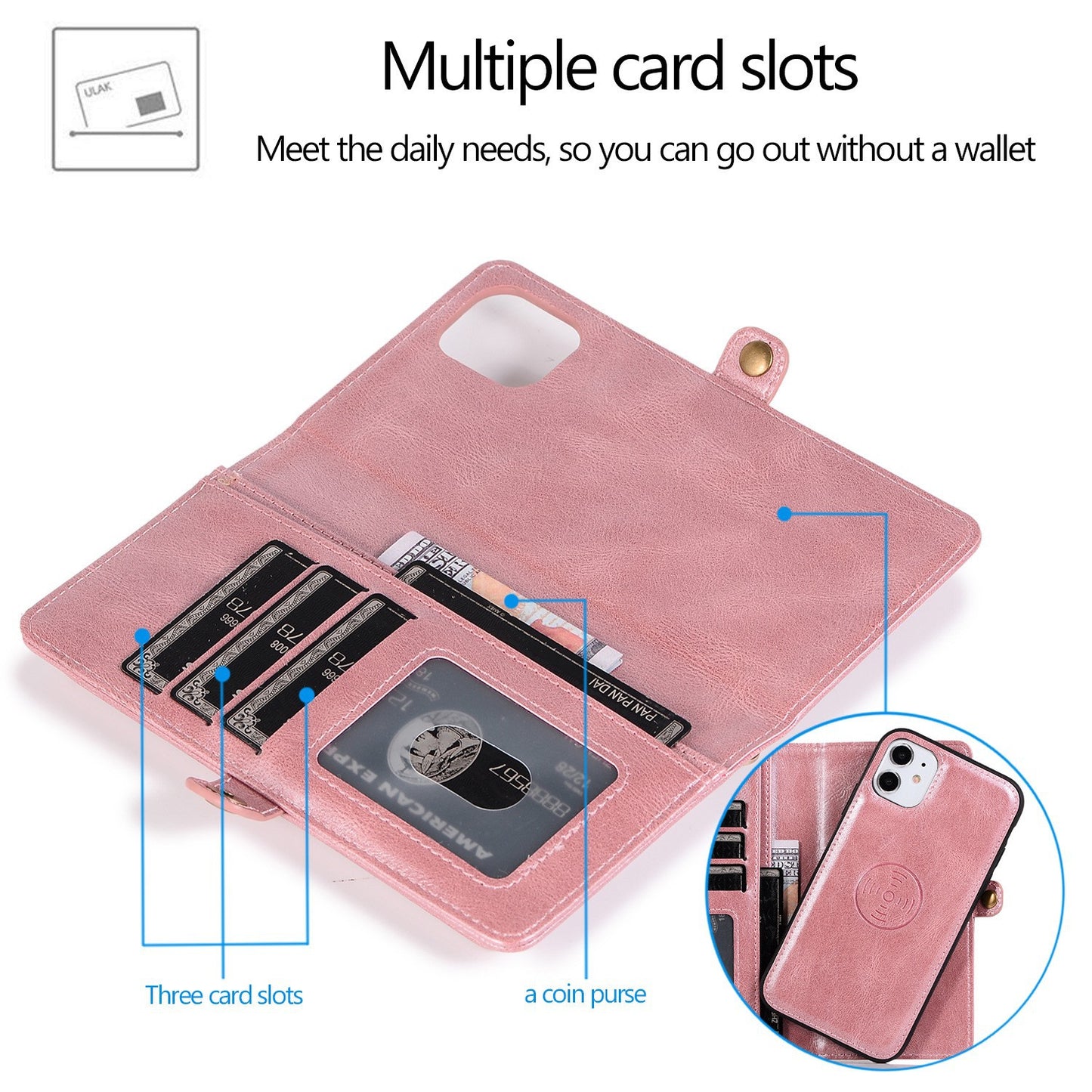 iPhone Multifunctional 12 Cards Wallet Protective Case