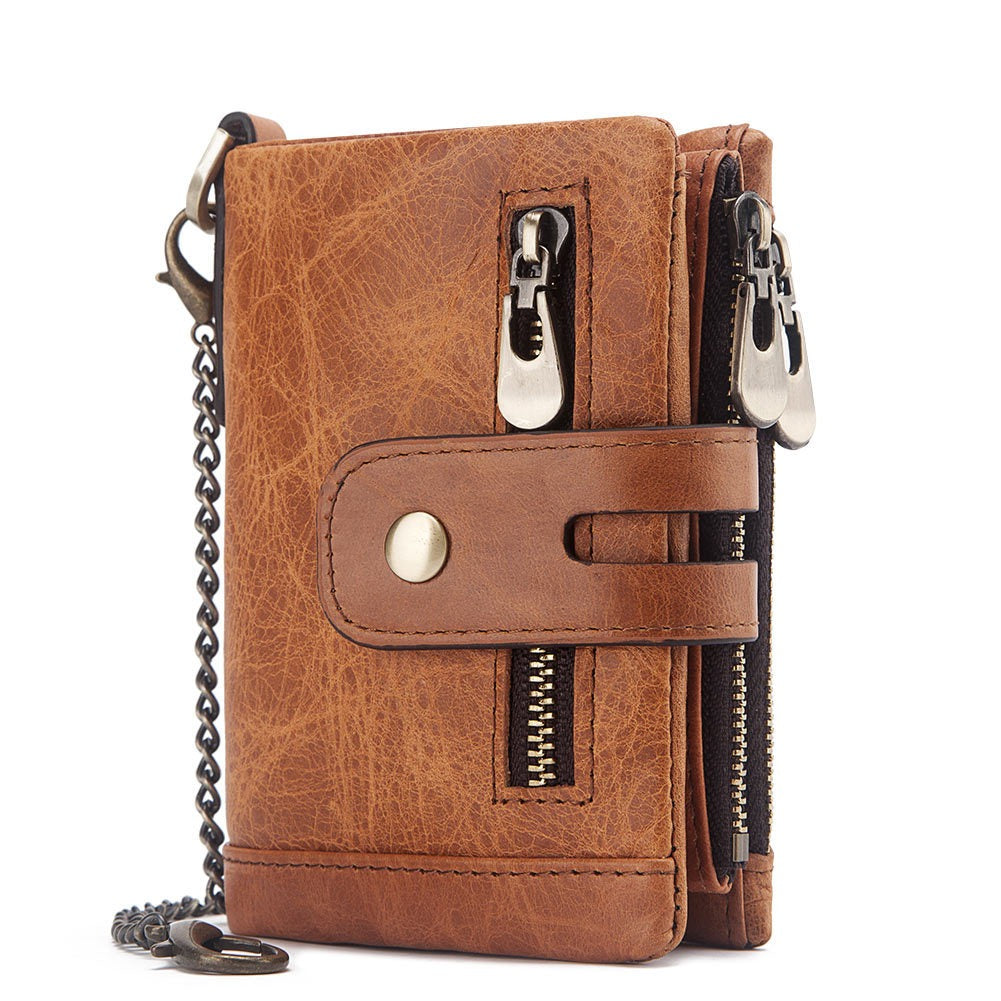 Genuine Leather European and American First-Layer Craft Card Holder