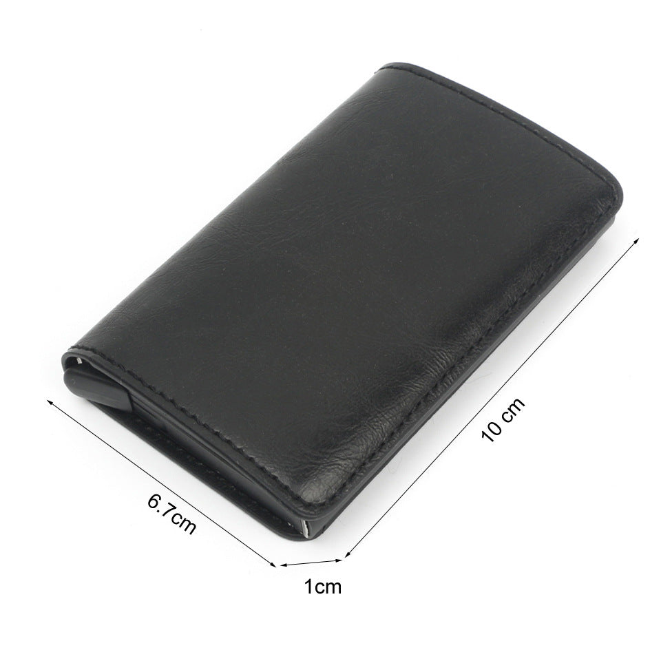 RFID Metal Card Holder Aluminium Alloy Leather Wallet Antitheft