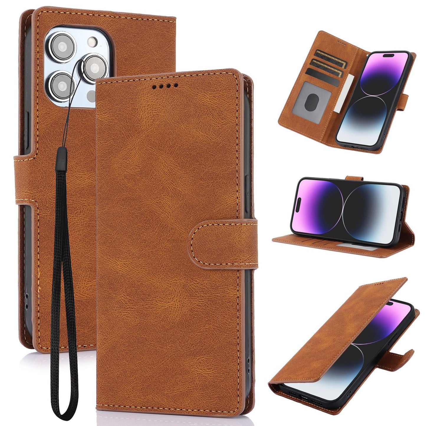iPhone FE Wallet Style Anti Drop Leather Case