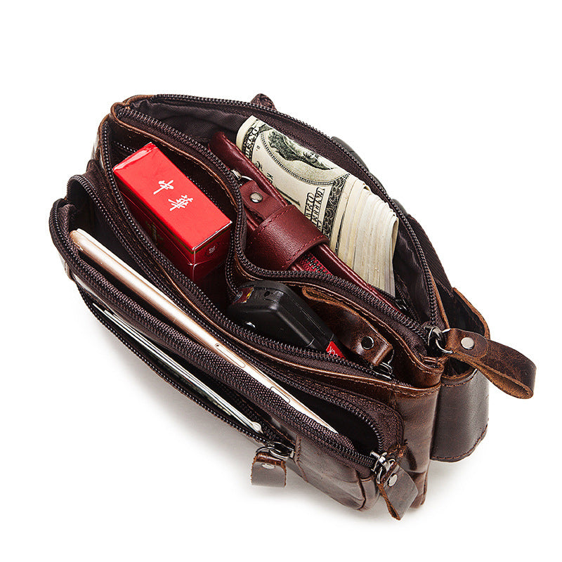 Genuine Leather Waist Bag Chest Bag