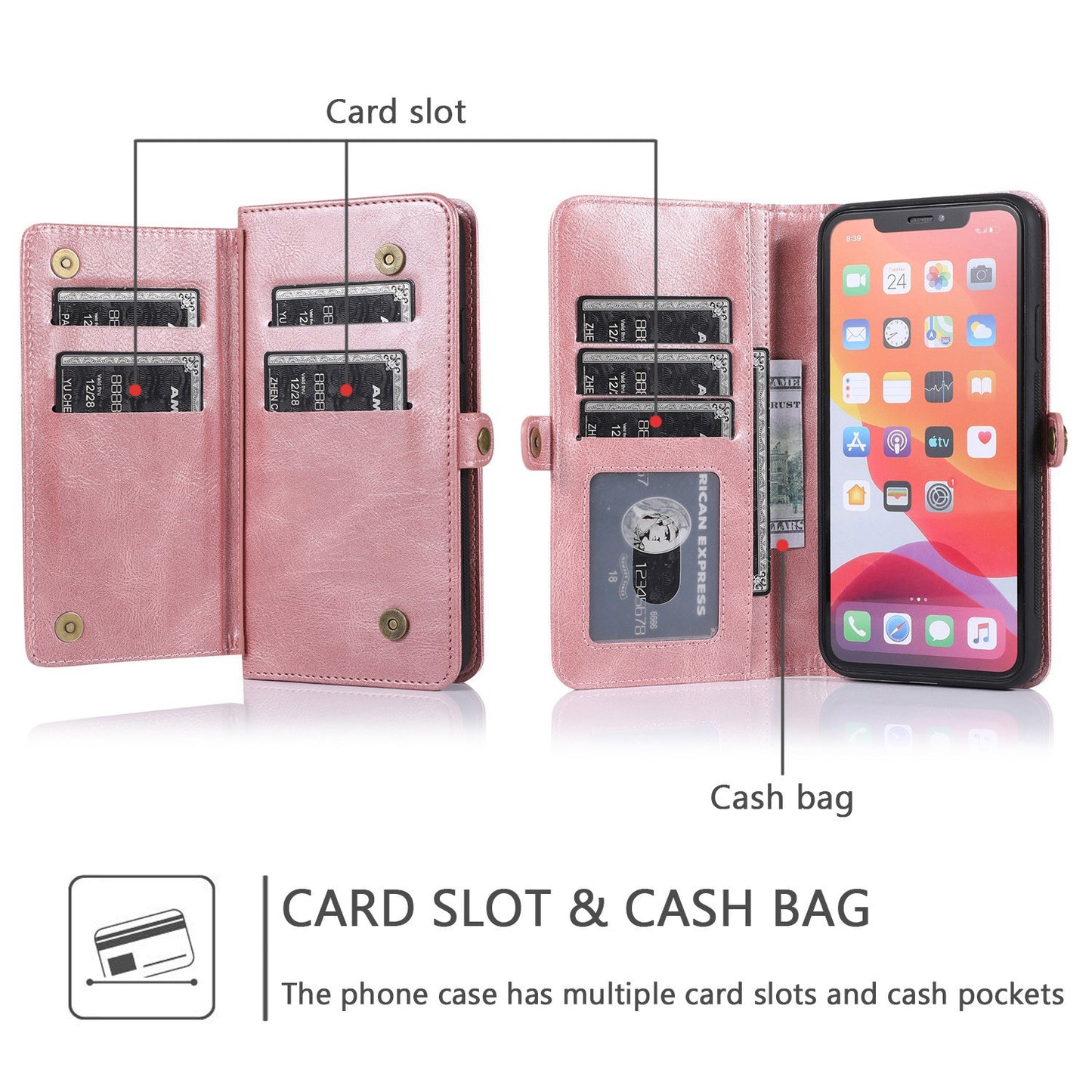 iPhone Multifunctional 12 Cards Wallet Protective Case
