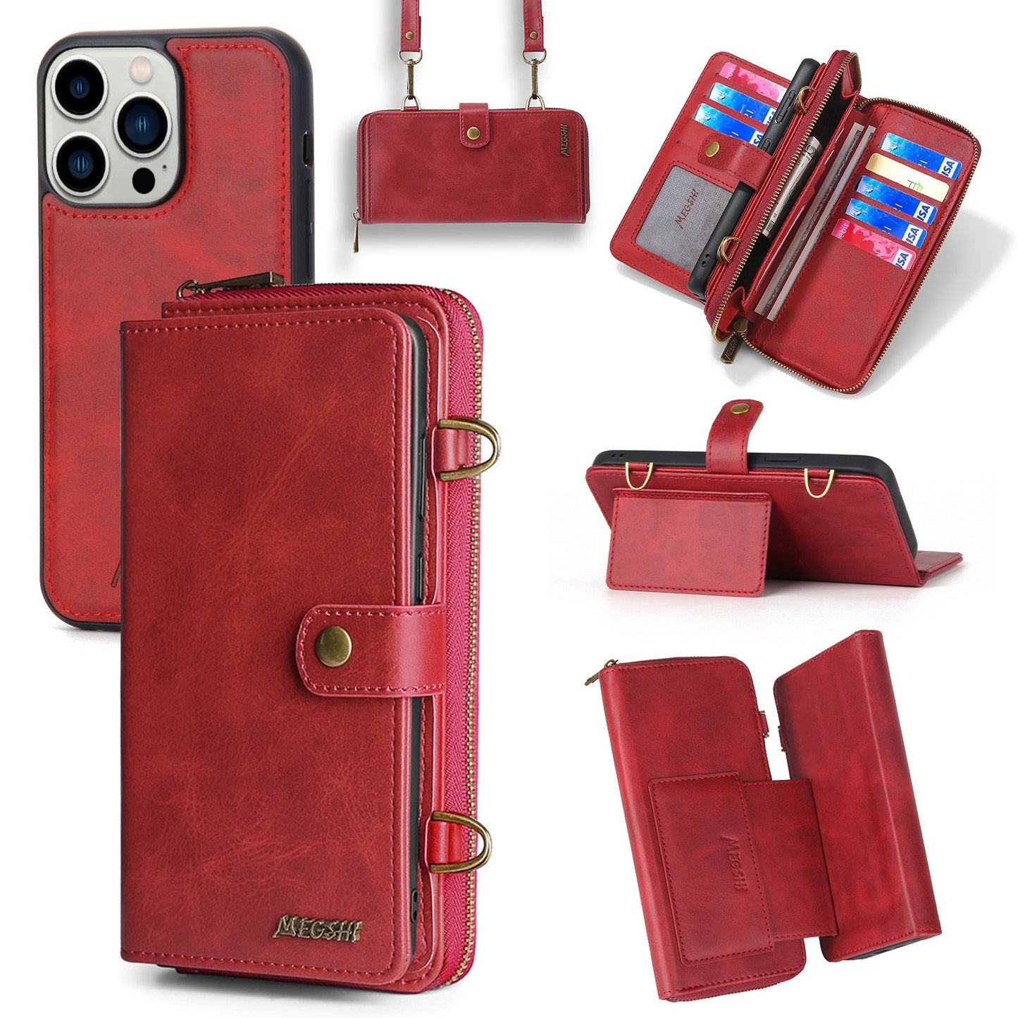 iPhone Diagonal Cross Multifunctional Wallet Cas