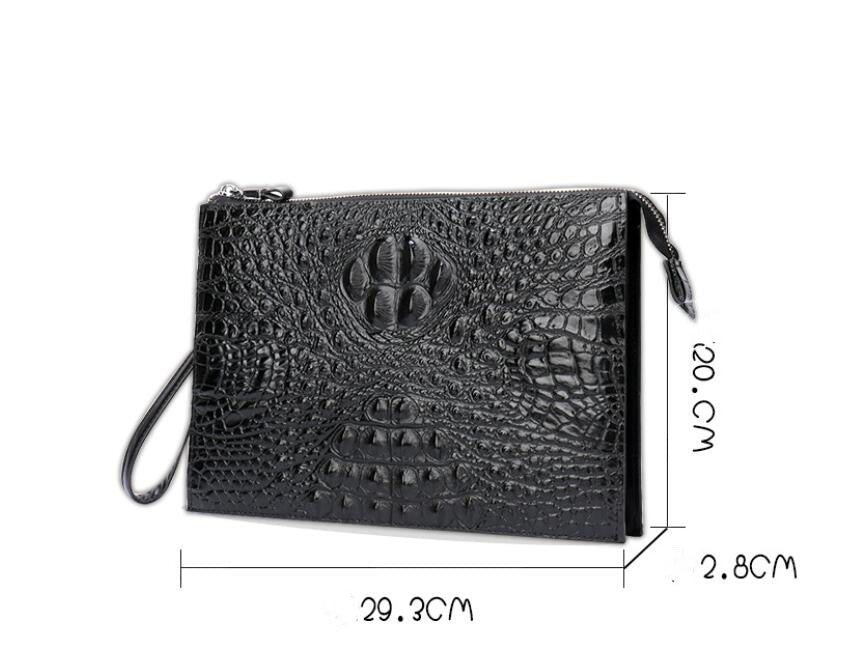 Genuine Leather Underarm Zipper Business Bag