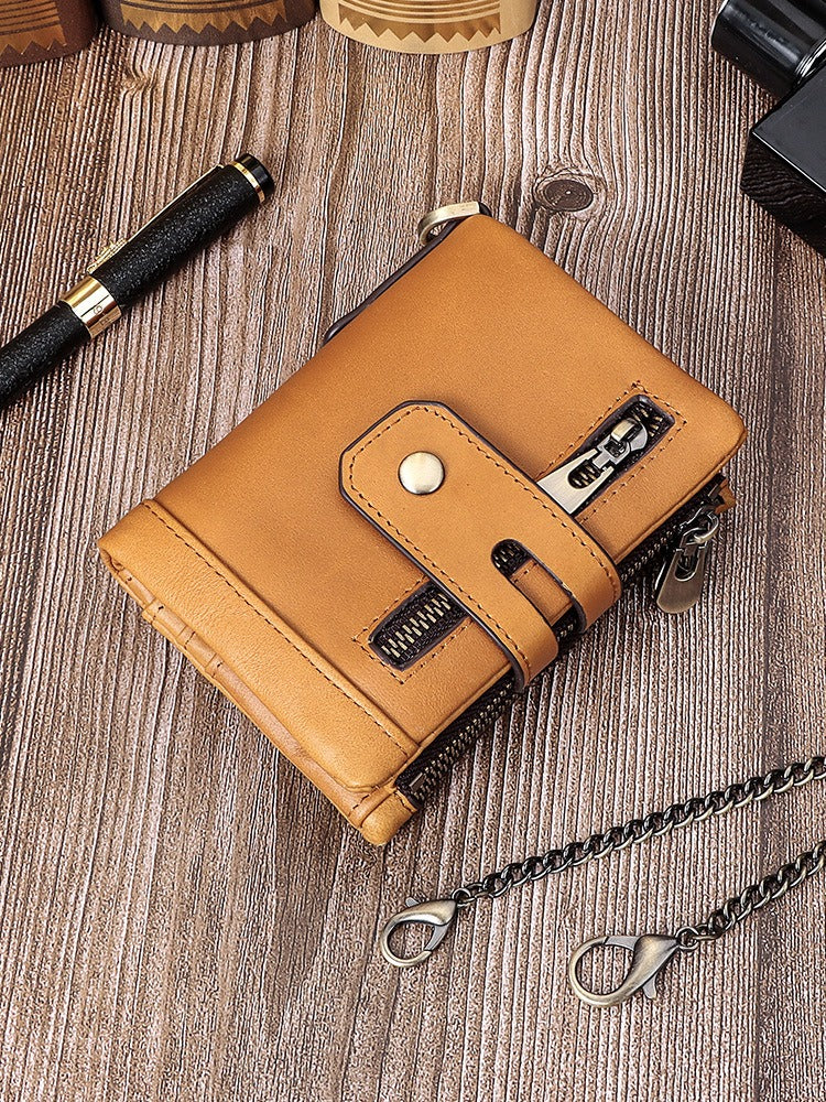 Genuine Leather European and American First-Layer Craft Card Holder