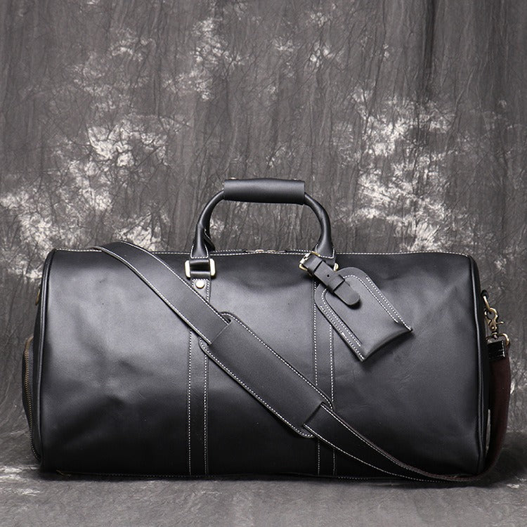 Genuine Leather European and American Retro Travel Crossbody Handbag or GYM bag