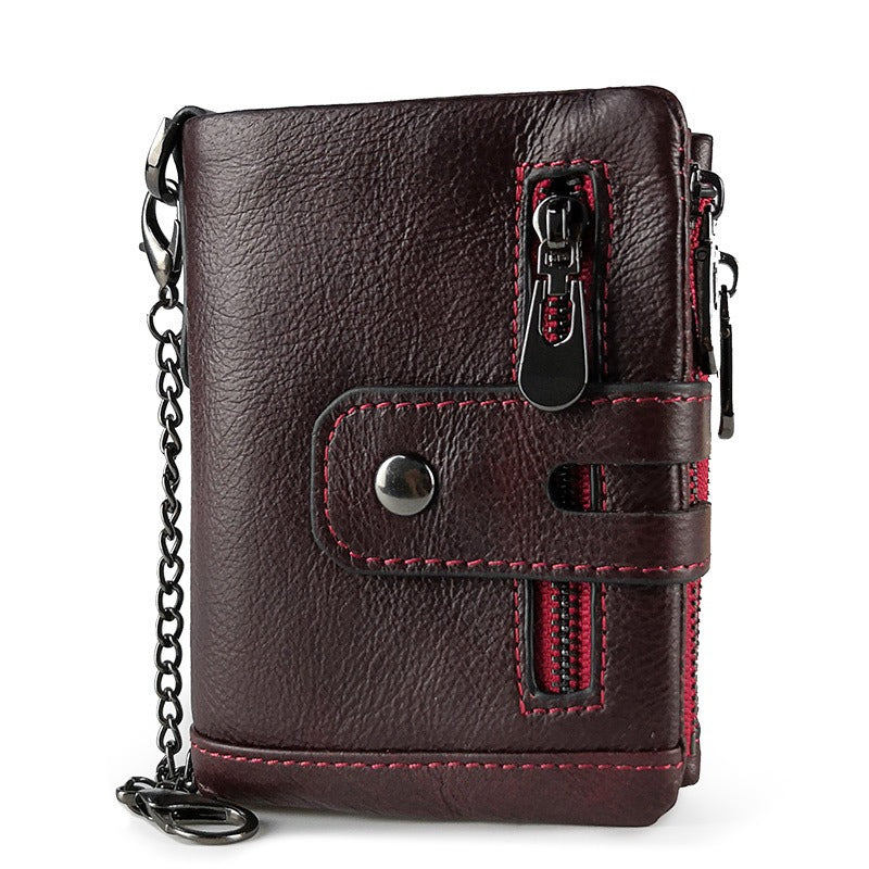 Genuine Leather European and American First-Layer Craft Card Holder