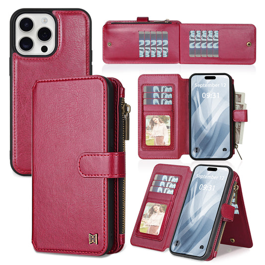 iPhone Multifunctional Wallet Leather Detachable Magnetic Protective Case