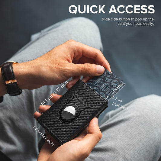 Leather Carbon Fiber Magnetic Card Clip RFID