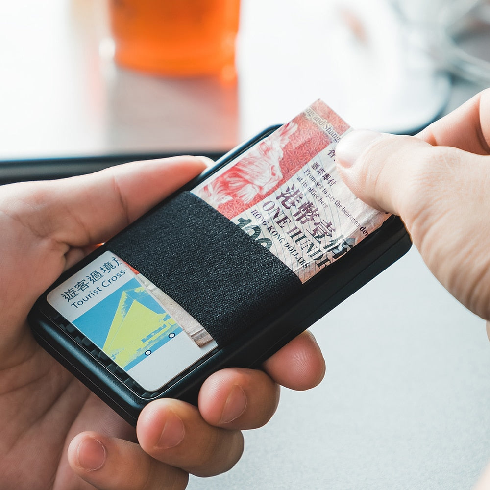 RFID Blocking Slide Carbon Fiber Minimalist Wallet
