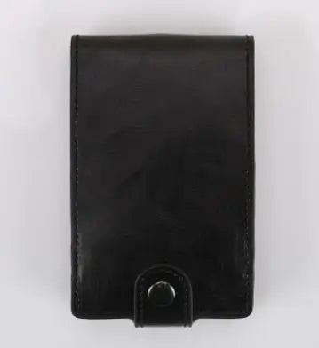 RFID Leather Card Holders Stack Up Pull Out Mini Cascading Wallet