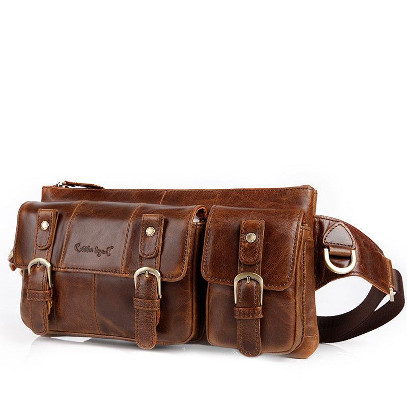 Genuine Leather Tactical Belt Multi-Pocket Bag