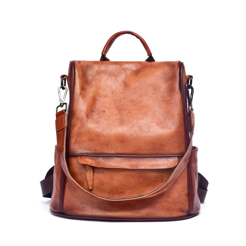 Genuine Leather Anti-Theft Travel Backpack