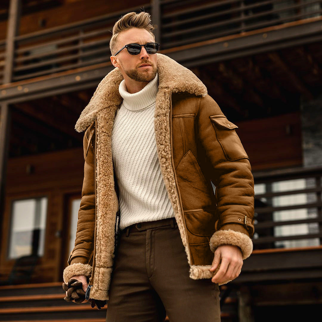 Winter Military Fleece Jackets with Fur Collar