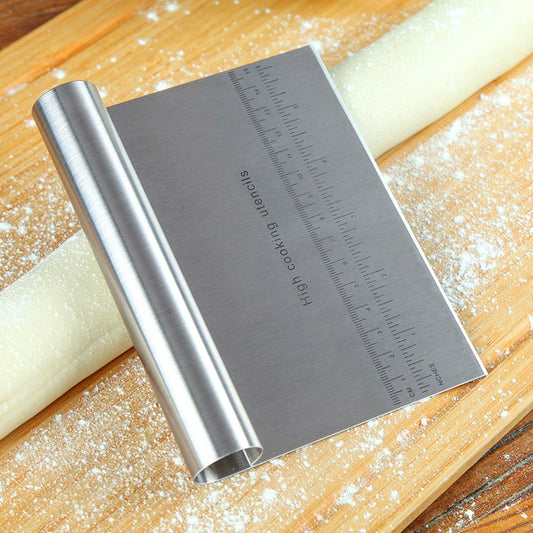Stainless Steel Pastry Spatula and Cutter With Scale Pizza Dough Scraper
