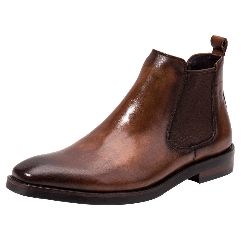 Brown Head Leather Business Shoes