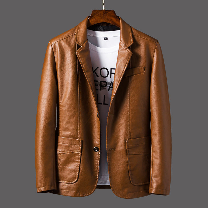 Leather Seasonal Jacket Thin Lapel