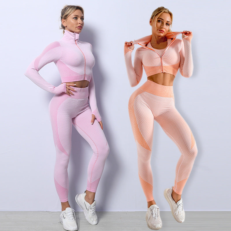 3 Pieces Seamless Sport Set for Yoga and Gym