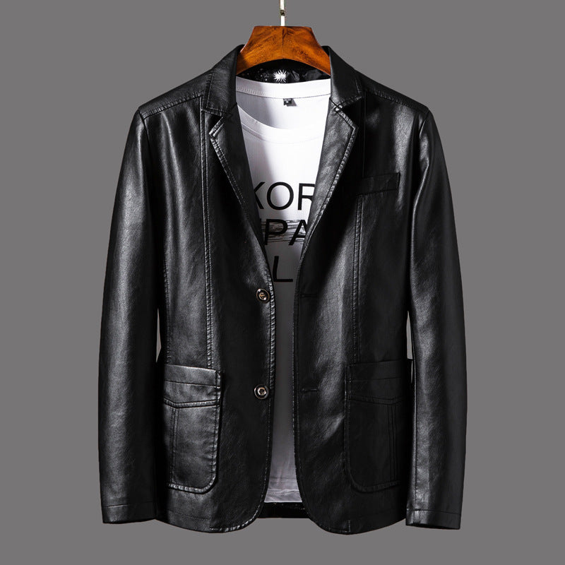 Leather Seasonal Jacket Thin Lapel