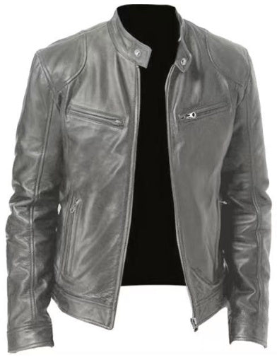Gentleman's Leather Zipper Cardigan Jacket