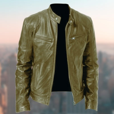 Gentleman's Leather Zipper Cardigan Jacket