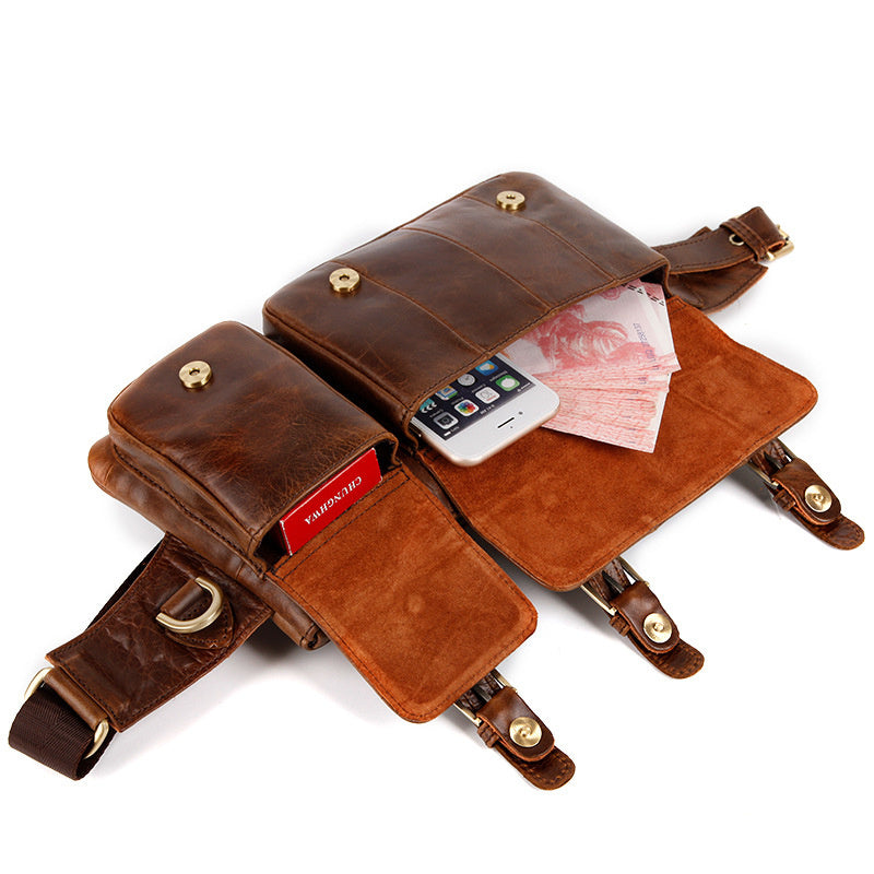 Genuine Leather Tactical Belt Multi-Pocket Bag
