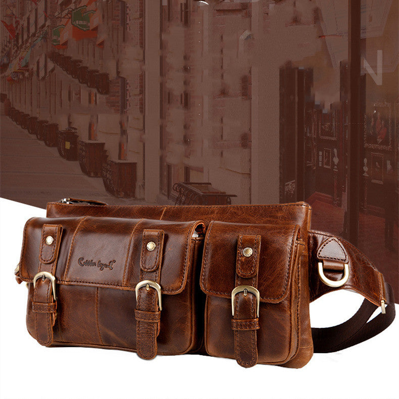 Genuine Leather Tactical Belt Multi-Pocket Bag