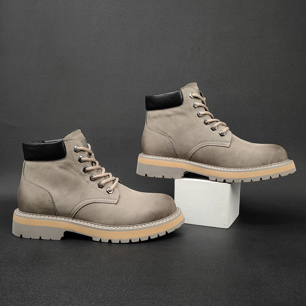 Matte Leather Casual Boots