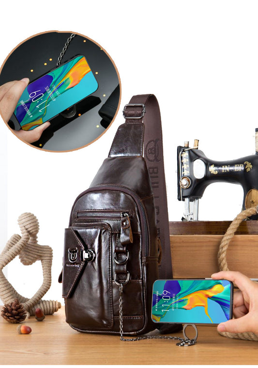 Genuine Leather Chest Shoulder Messenger Bags