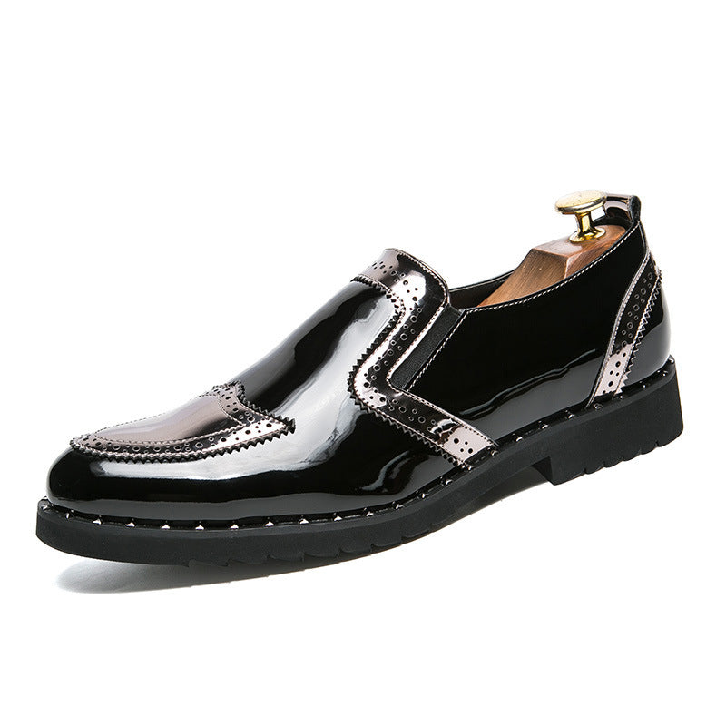 Casual Bright Pointed Toe British Leather Shoes