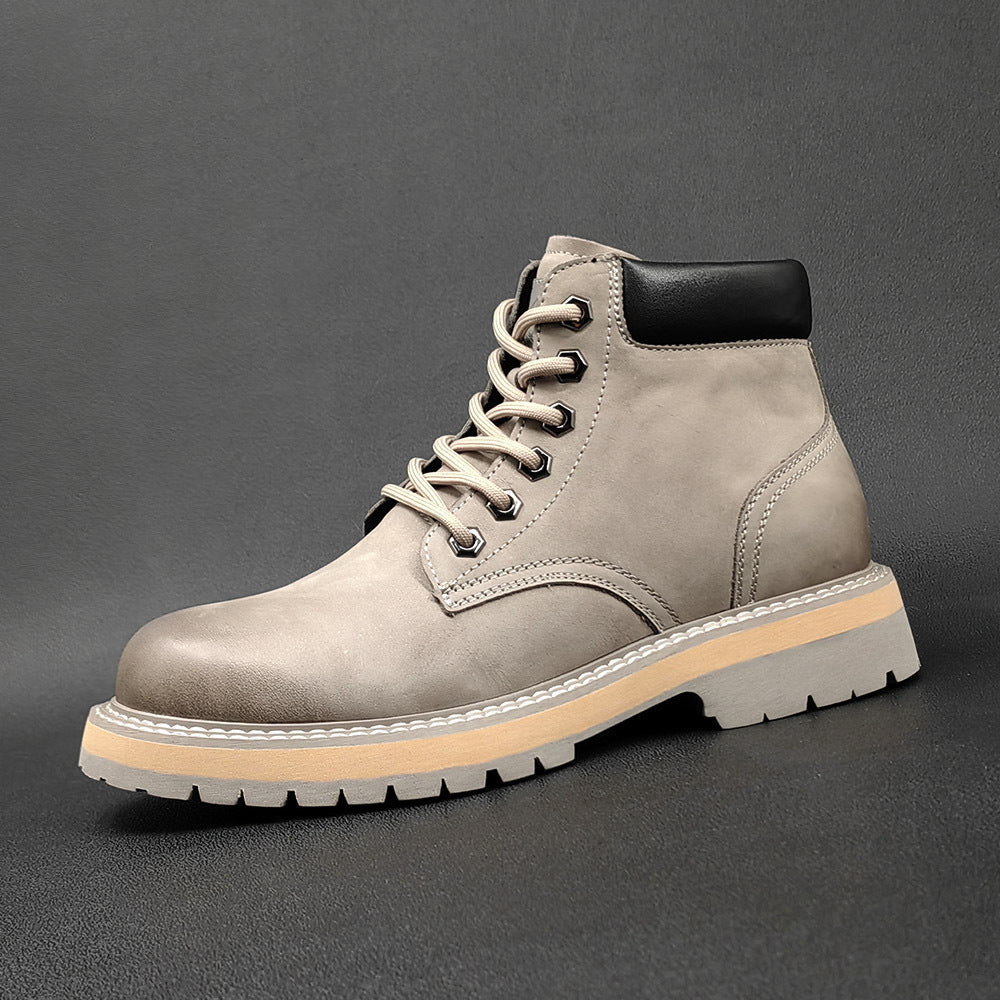 Matte Leather Casual Boots