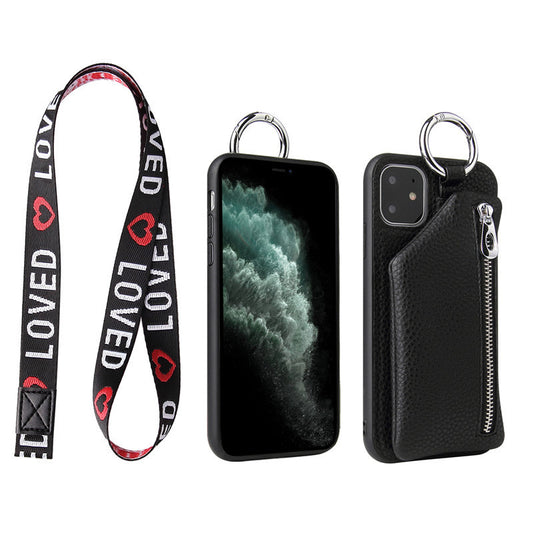 PU Leather Phone Case Crossbody with Lanyard