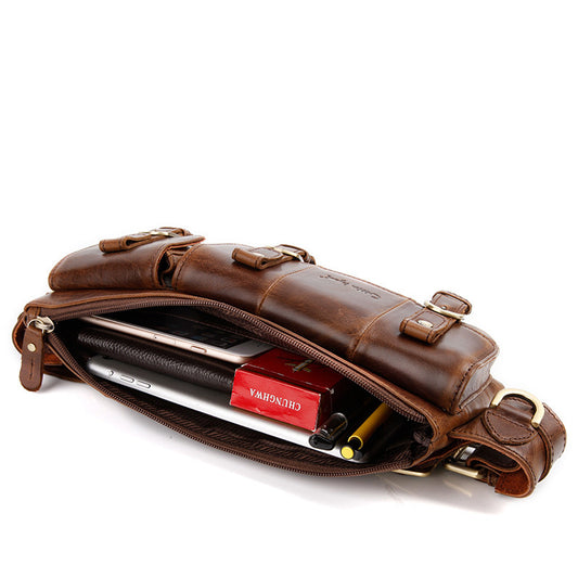 Genuine Leather Tactical Belt Multi-Pocket Bag