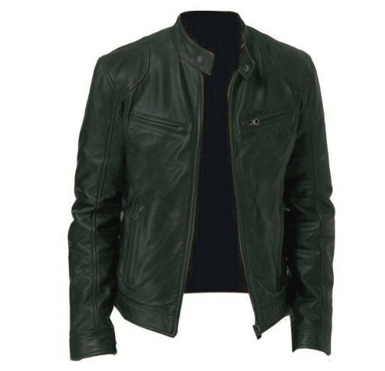 Gentleman's Leather Zipper Cardigan Jacket