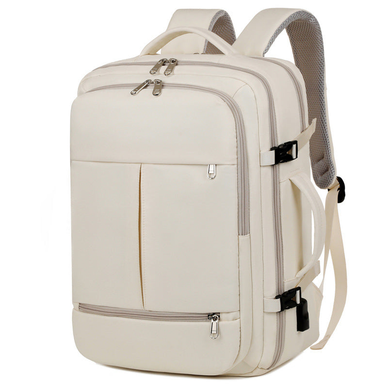 Large Capacity Backpack Multiple Pockets And Zippers Versatile Computer Business Travel