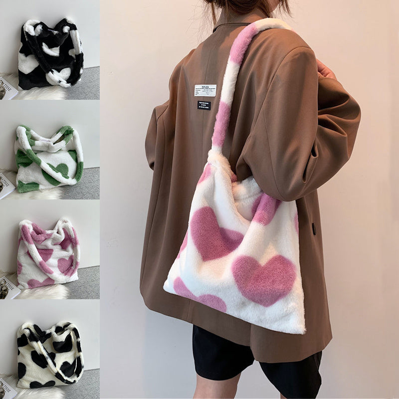 Valentines Love Heart Plush Shoulder Bags