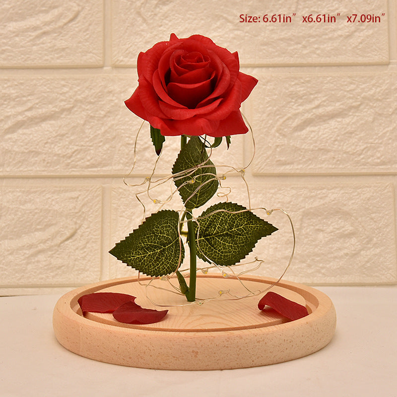 Valentine Day Glass Cover Rose LED Super Light