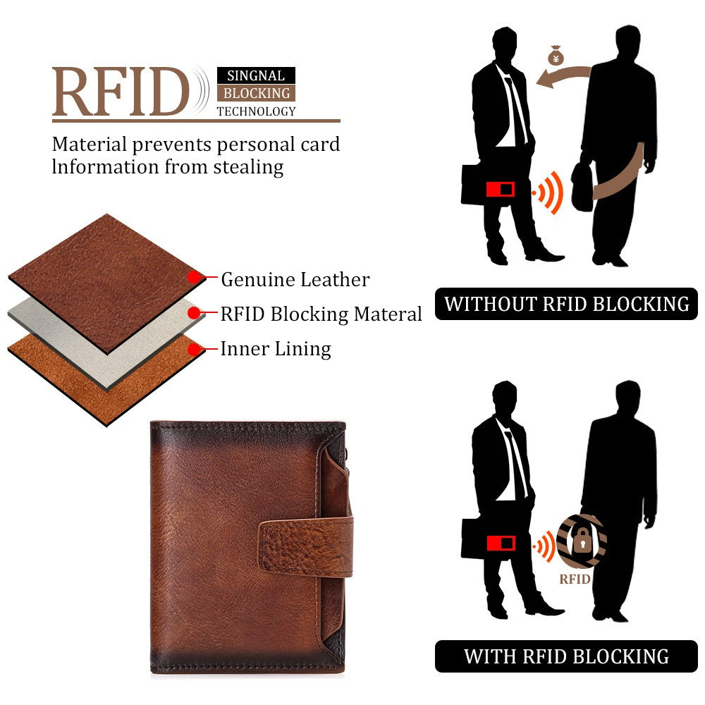 Genuine Leather Short Korean Style Wallet
