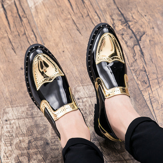 Casual Bright Pointed Toe British Leather Shoes
