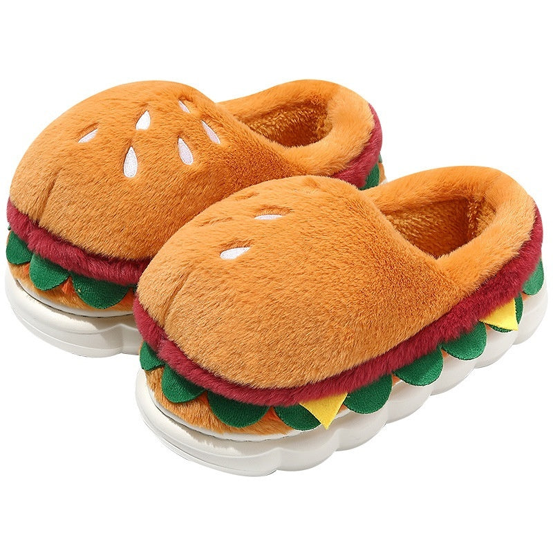 Cartoon Non-slip Plush Warm Keeping Heel Cover Cotton Slippers