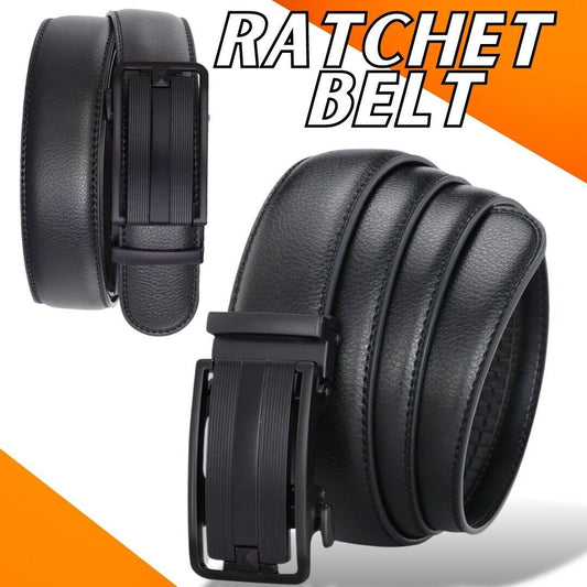 Microfiber Leather Mens Ratchet Belt For Men Adjustable Automatic Buckle