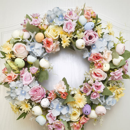 Valentine and Easter Rose Tea Bag Hydrangea Wreath Home Decor