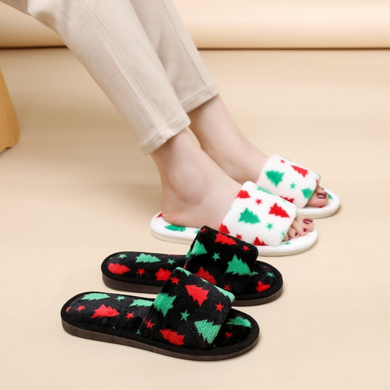 Christmas Tree Home Non-Slip Fuzzy Fashion Slippers