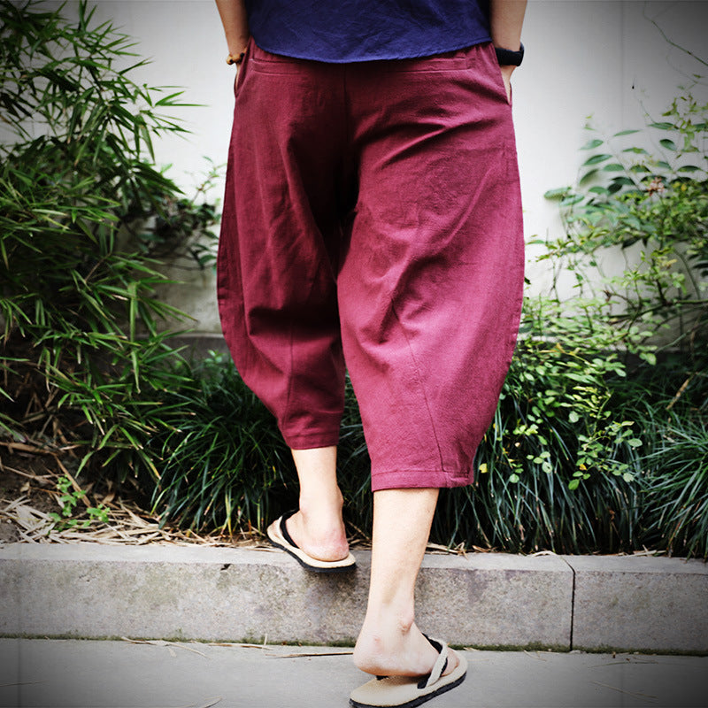 Men Cotton Linen Baggy Pants