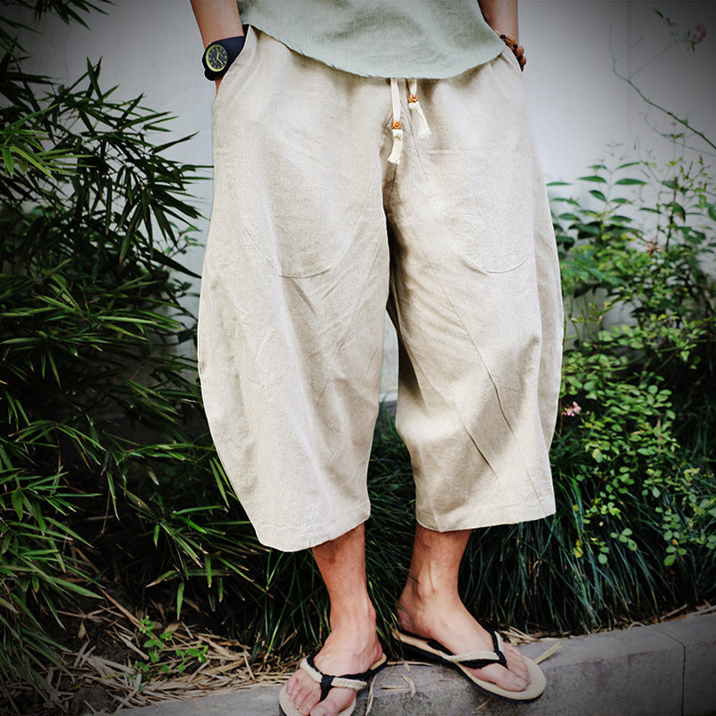 Men Cotton Linen Baggy Pants