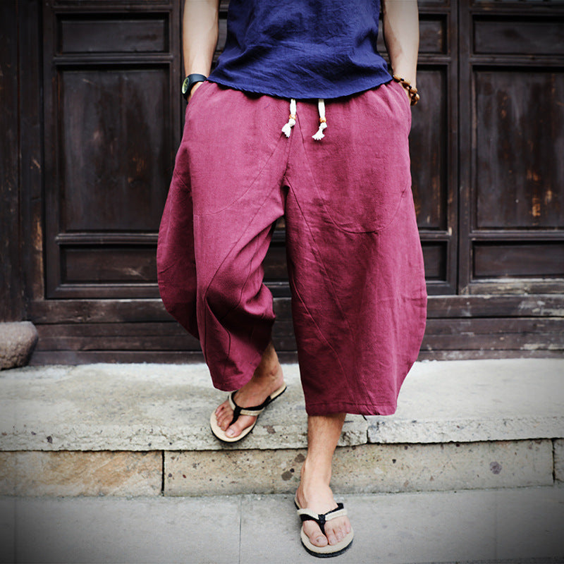 Men Cotton Linen Baggy Pants