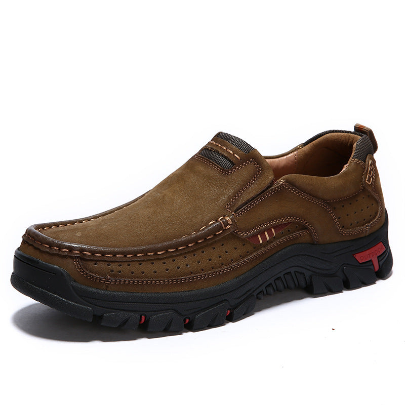 British Casual Thick Sole Leather Hiking Shoes