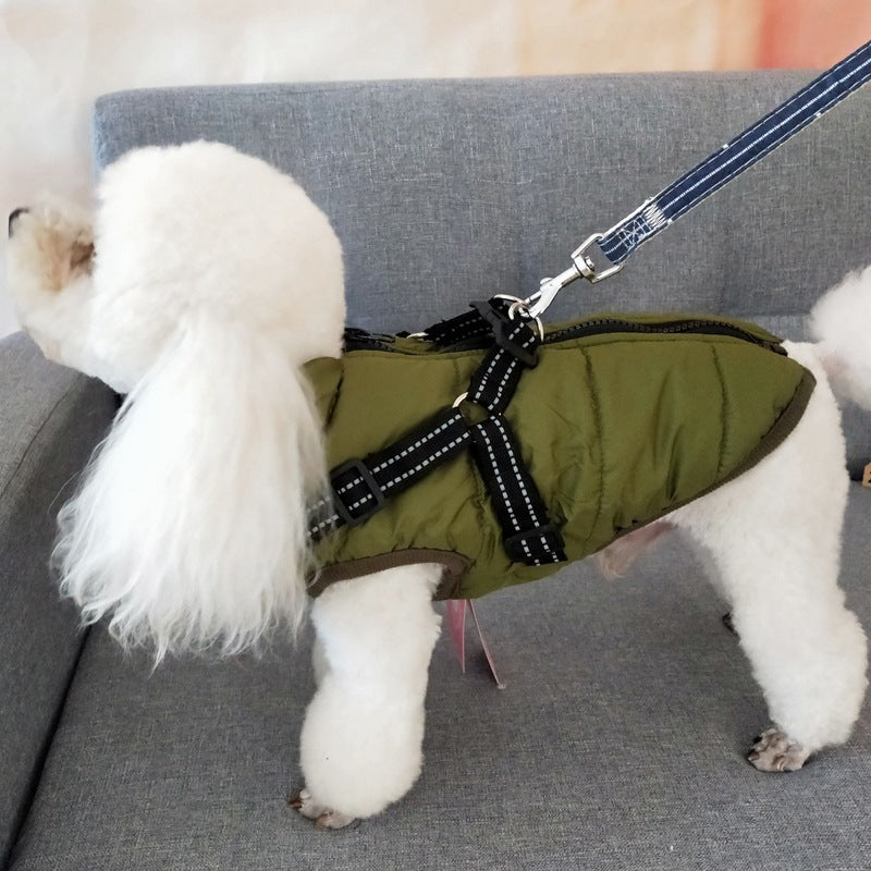 Waterproof Dog Clothes Winter Dog Coat With Harness